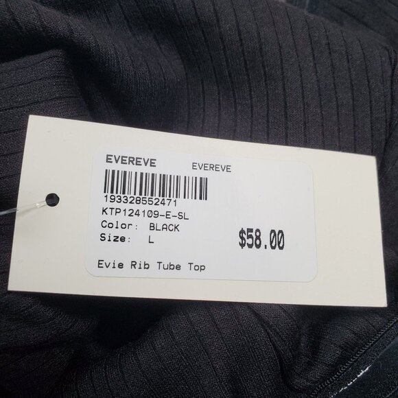 Evereve Evie Rib Tube Top Women Size Large NWT Removable Straps Square Neckline - Picture 7 of 13